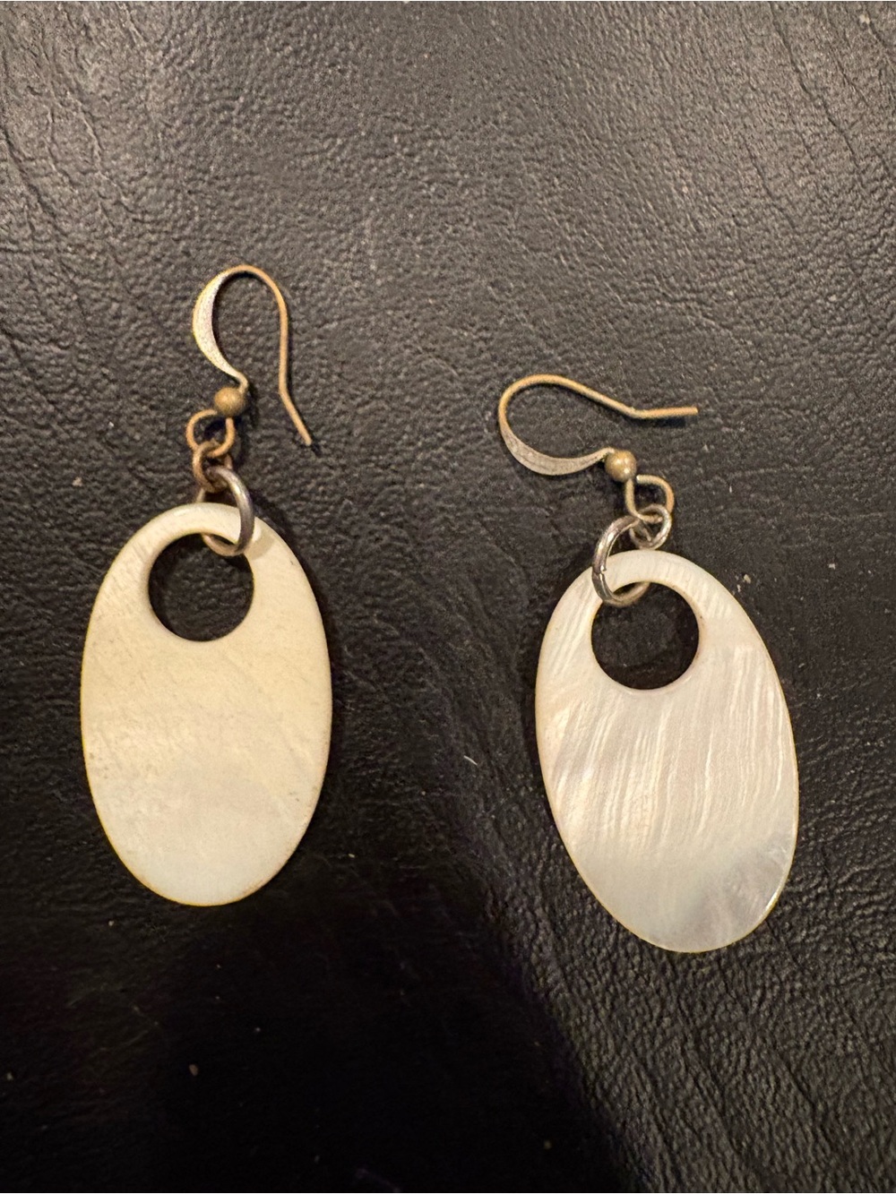 Classic White Mother-of-Pearl Oval Drop Earrings